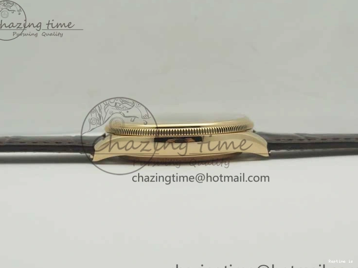 1222 Tailored Cellini Time 50509 RG MKF Best Edition Black Dial Roman Marker on Brown Leather Strap A3132 V 3406